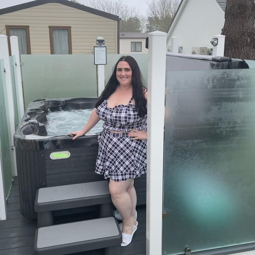 Plus Size Ruffles Flounce Padded Plaid Three Piece Skirt Tankini Swimsuit