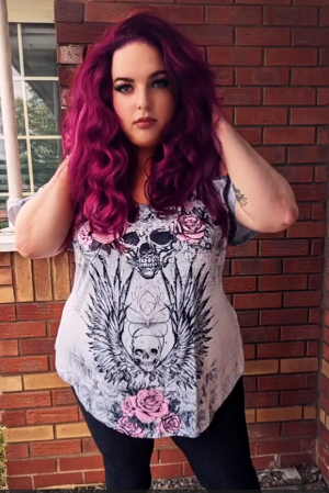 Gothic Skull Rose Wing Print Cold Shoulder T-shirt